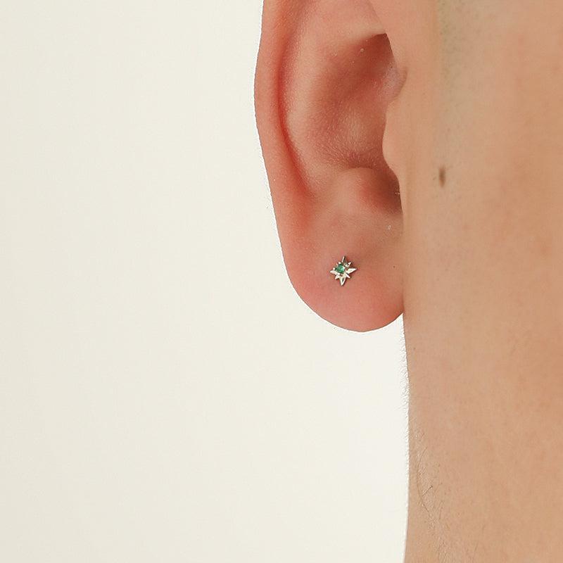Octagonal Star Zircon Stud Earrings