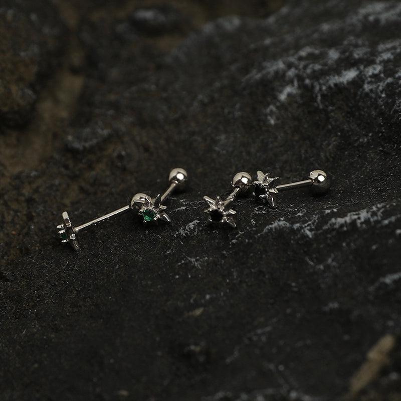 Octagonal Star Zircon Stud Earrings