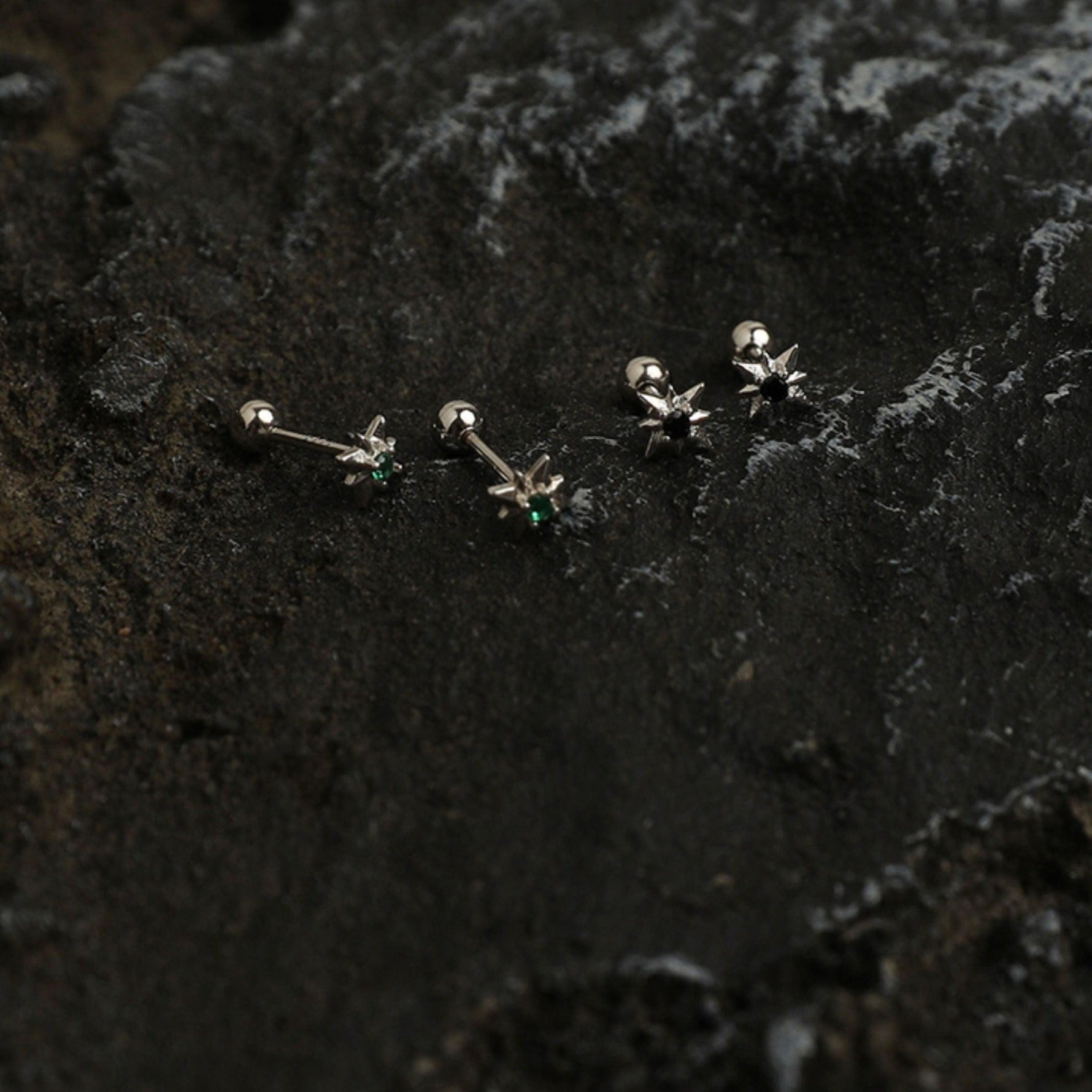 Octagonal Star Zircon Stud Earrings