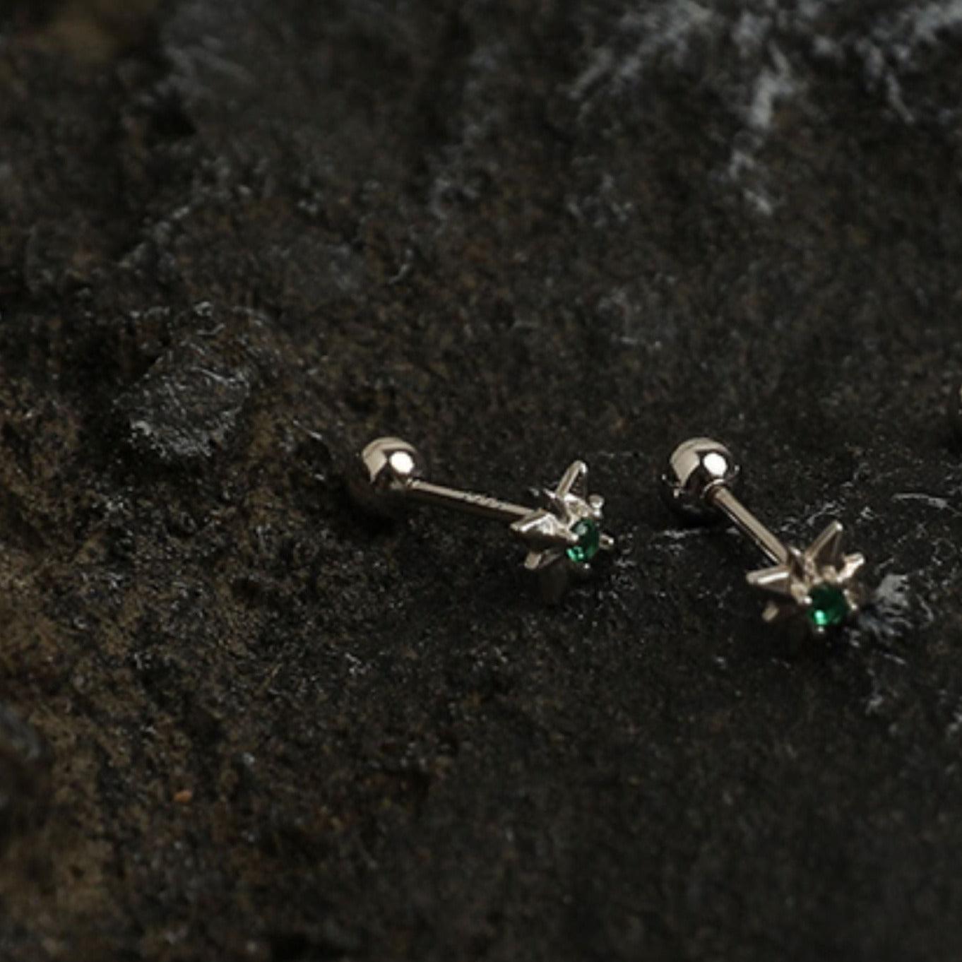 Octagonal Star Zircon Stud Earrings