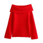 Off-Shoulder Knit Sweater