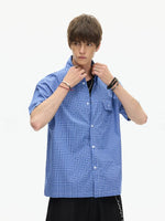 Plaid Short Sleeve Button-Up Shirt 2