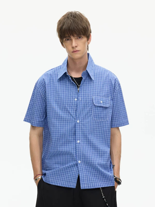 Plaid Short Sleeve Button-Up Shirt 3