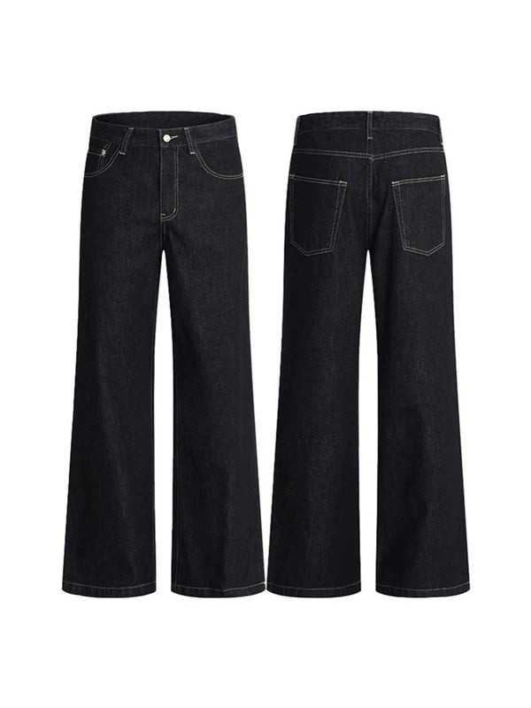 Wide Leg Raw Denim Jeans Pants 2