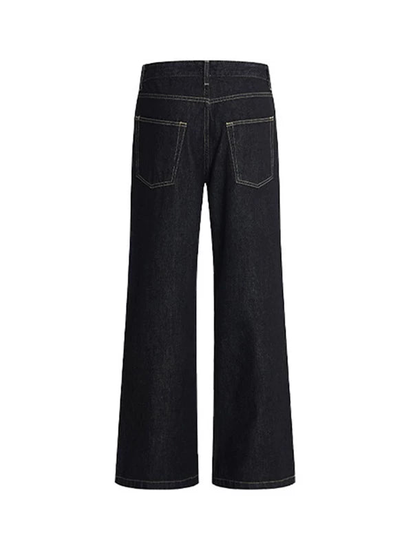 Wide Leg Raw Denim Jeans Pants 4