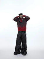 Ombre V-Neck Faux Mink Plush Sweater