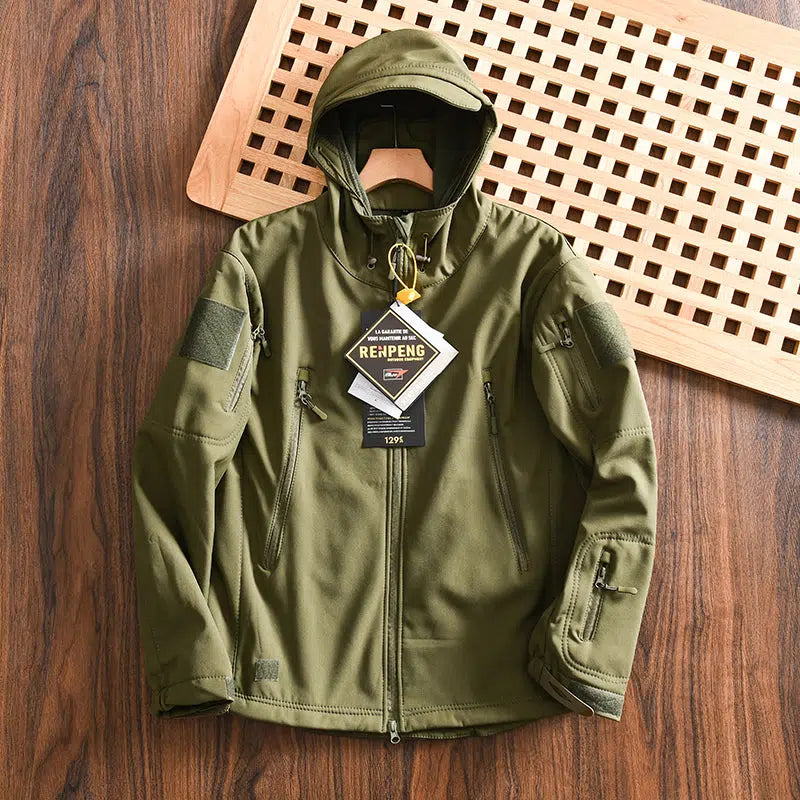 Outdoor Velvet Waterproof Hooded Jacket