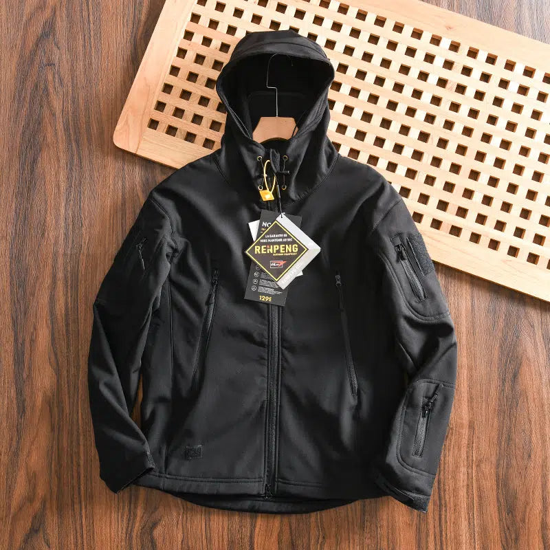 Outdoor Velvet Waterproof Hooded Jacket