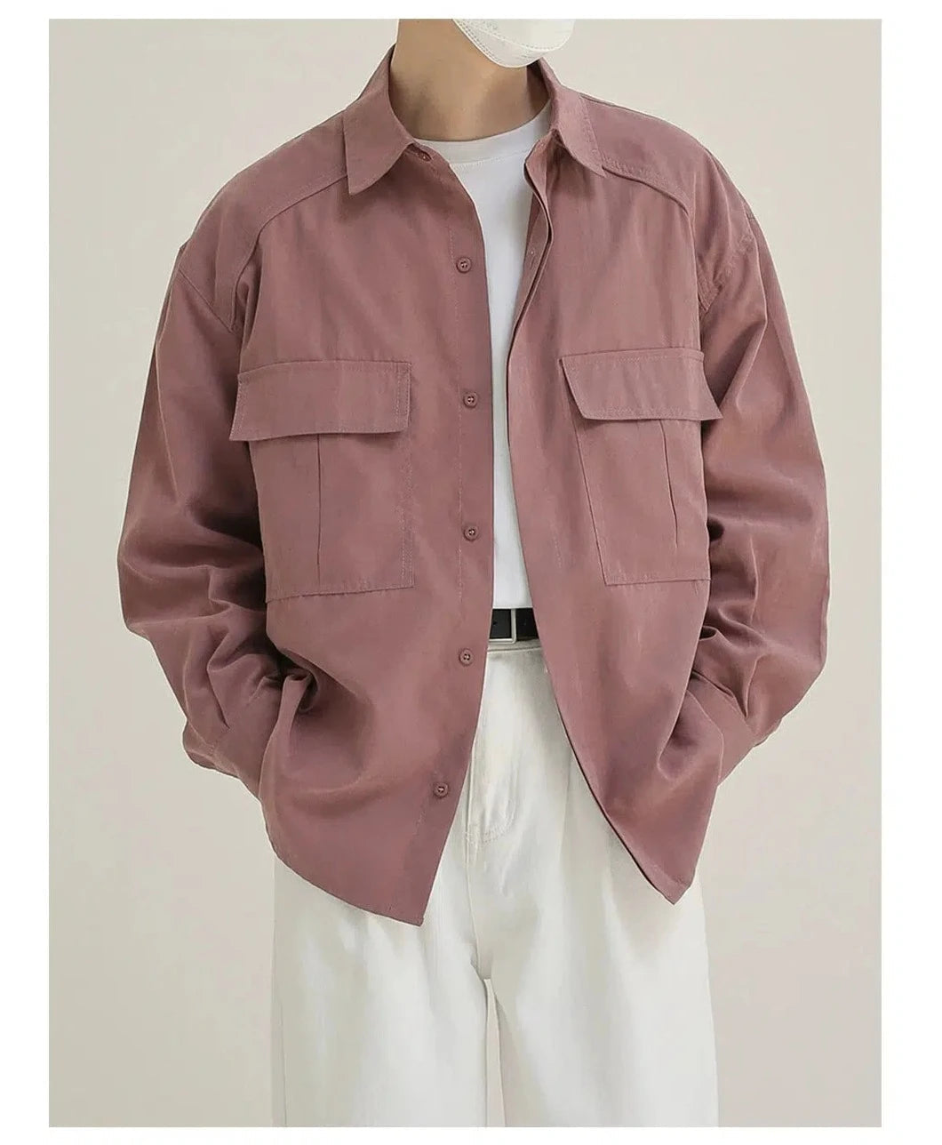 Oversize Button-down Shirt with Pockets
