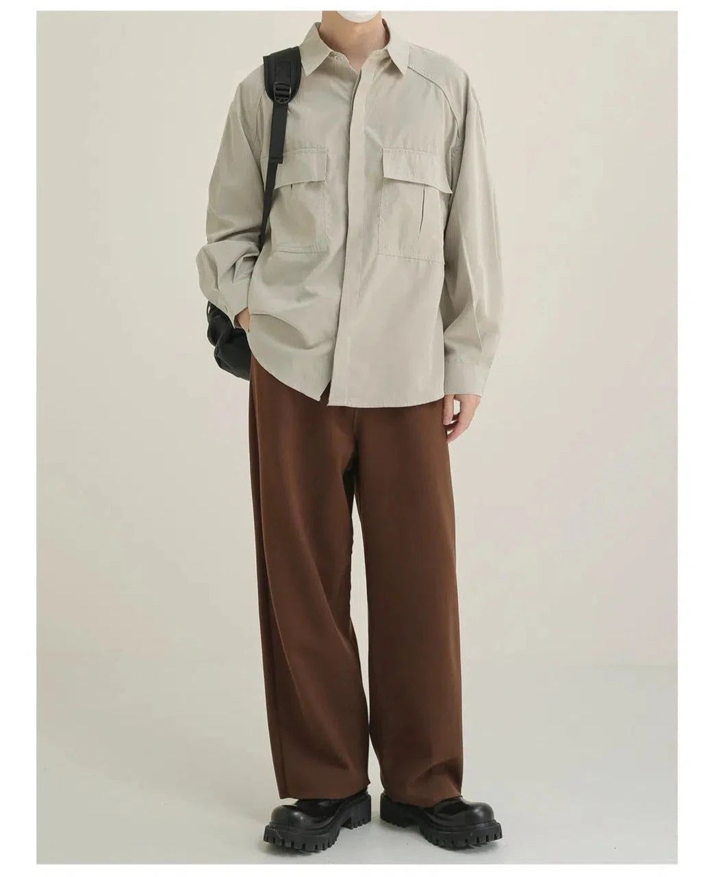 Oversize Button-down Shirt with Pockets