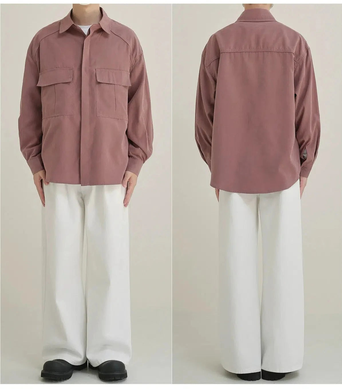 Oversize Button-down Shirt with Pockets