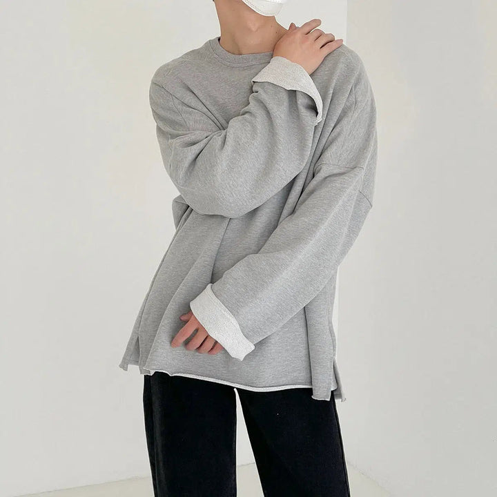 Oversize Curled Long-sleeved Shirt