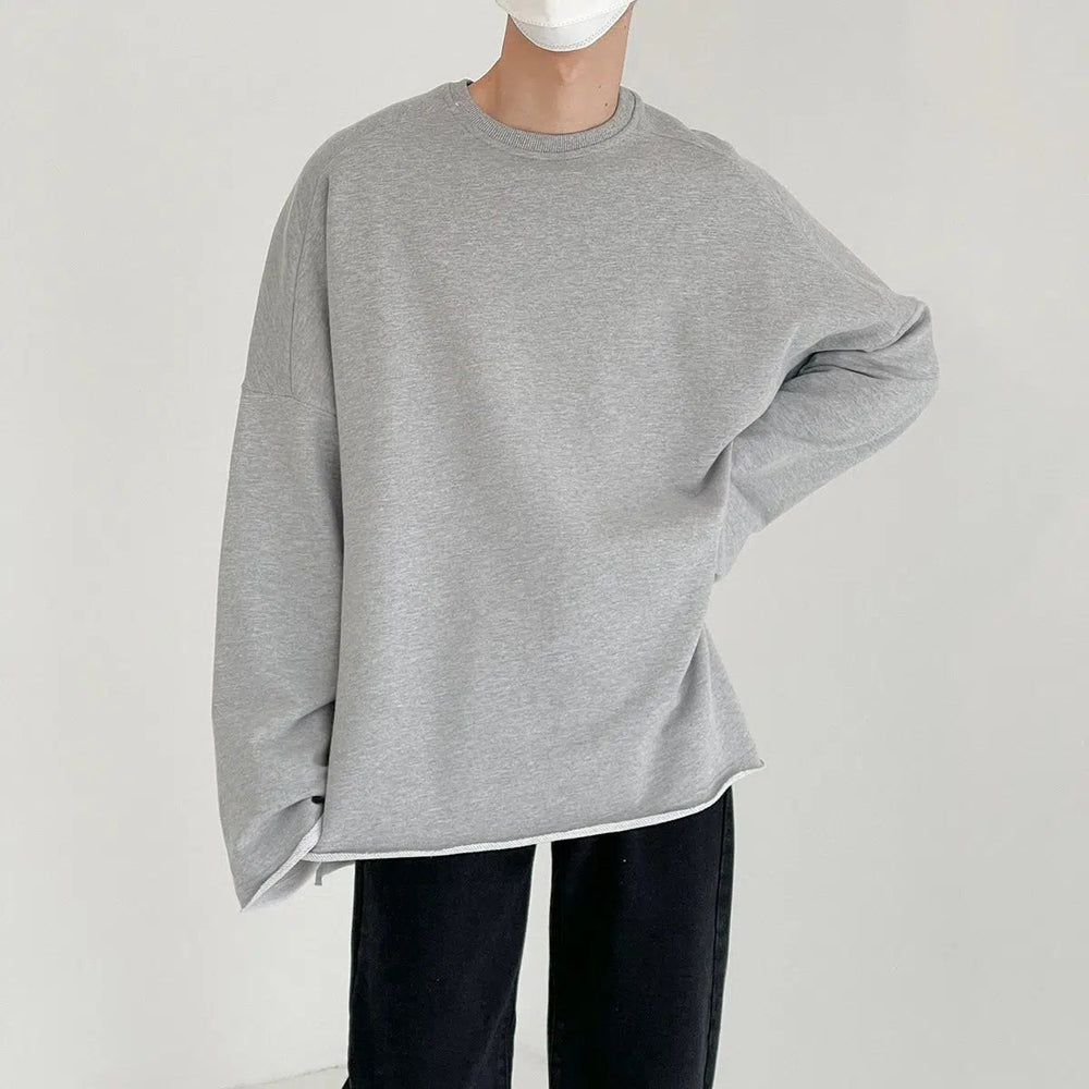 Oversize Curled Long-sleeved Shirt