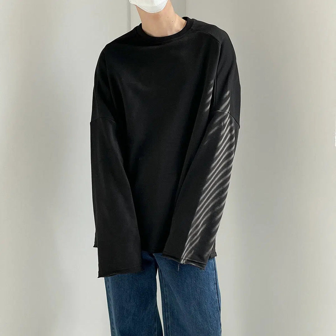 Oversize Curled Long-sleeved Shirt