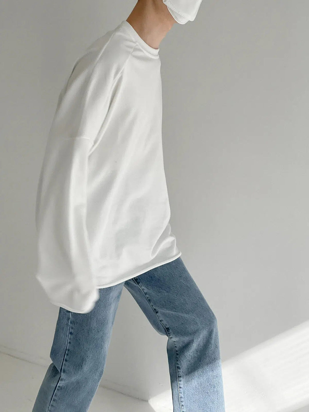 Oversize Curled Long-sleeved Shirt