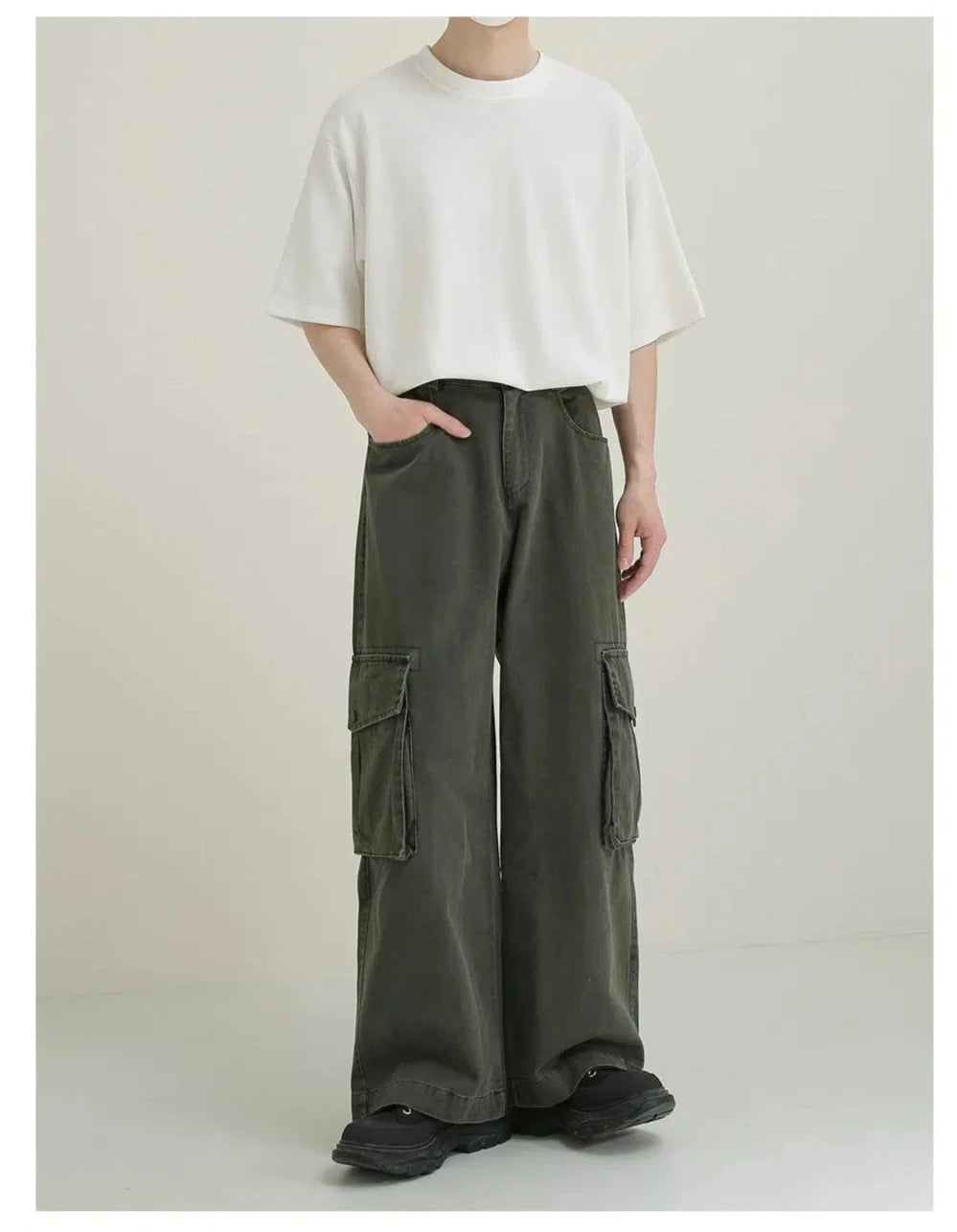 Oversized Basic White Crew Neck T-Shirt