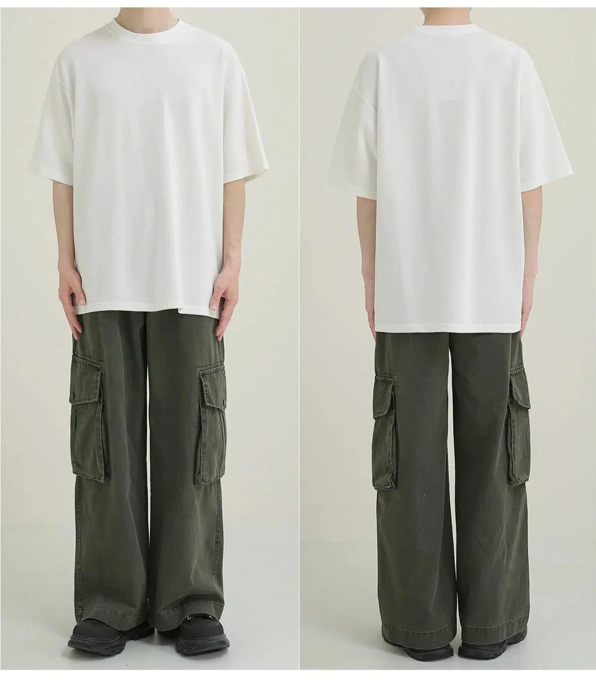 Oversized Basic White Crew Neck T-Shirt