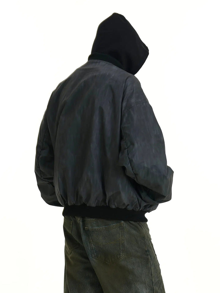 Oversized Bomber Zipper Jacket