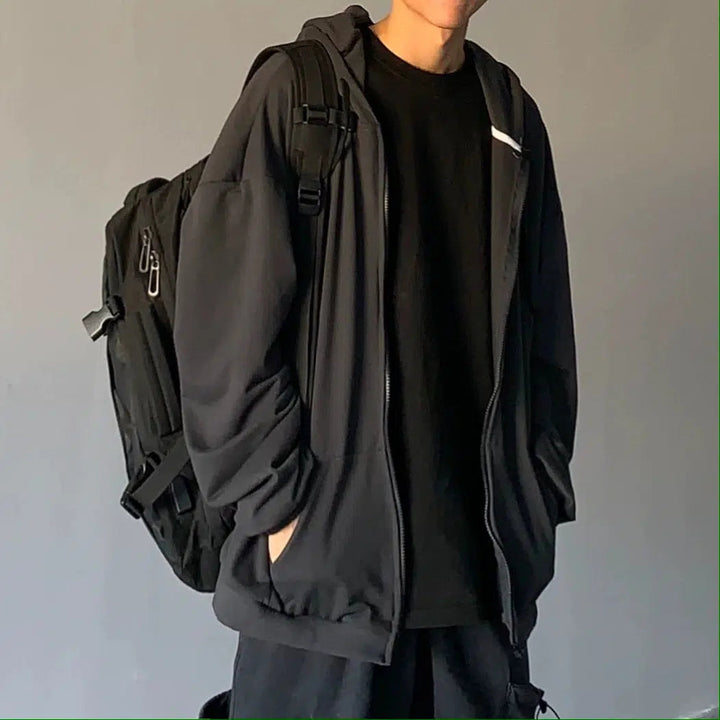 Oversized Booded Sweatshirt Jacket