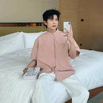 Oversized Button-Up Shirt with Pocket