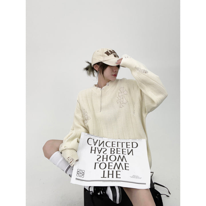 Oversized Casual Knit Sweatshirt