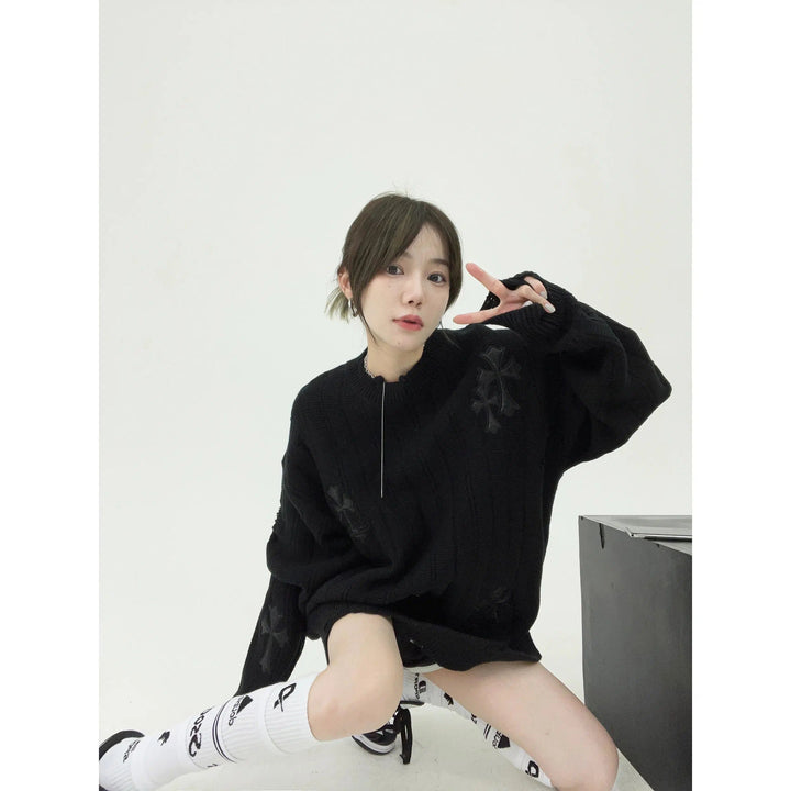 Oversized Casual Knit Sweatshirt