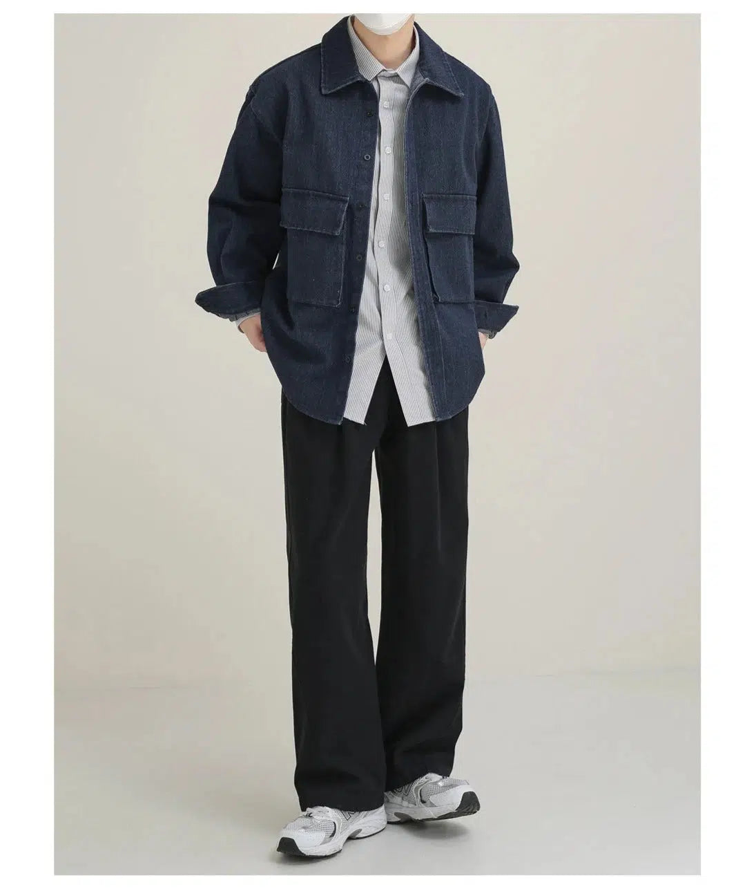 Oversized Dark Blue Denim Shirt