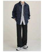 Oversized Dark Blue Denim Shirt