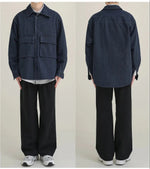 Oversized Dark Blue Denim Shirt