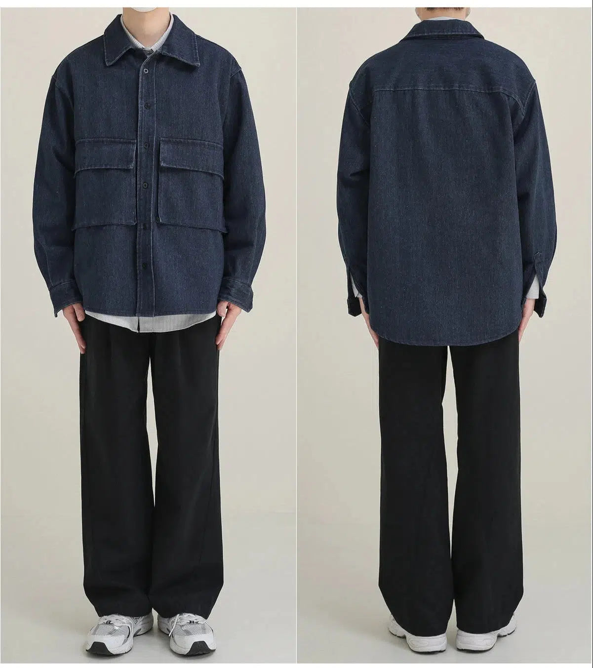 Oversized Dark Blue Denim Shirt