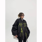 Oversized Embroidery Bomber Jacket