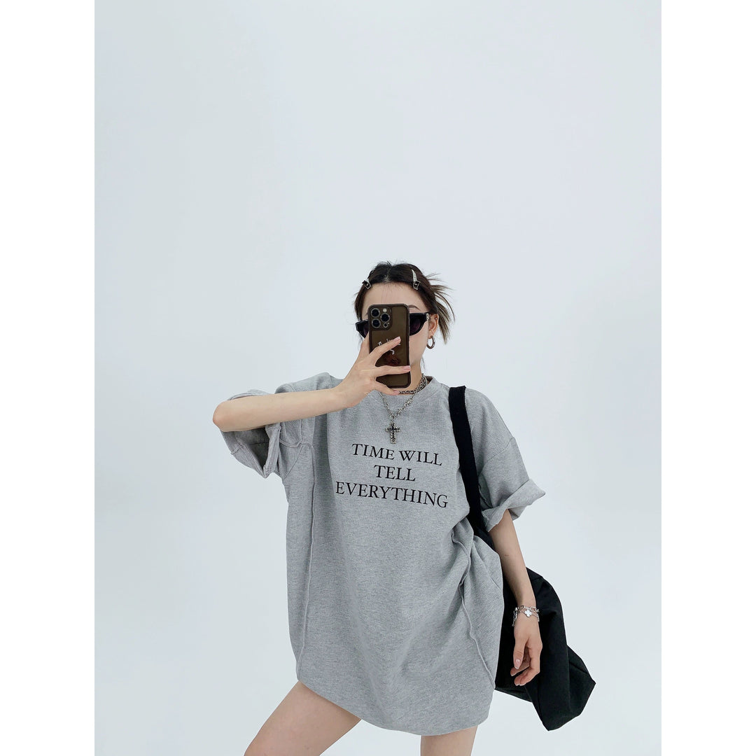 Oversized Graphic Turtleneck Top