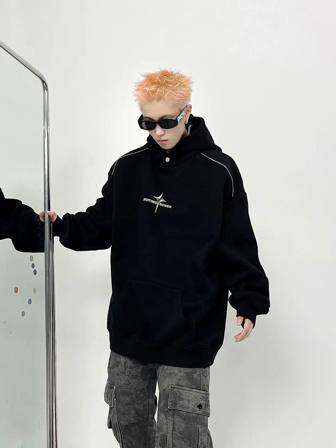 Oversized Hoodie with Cross Star