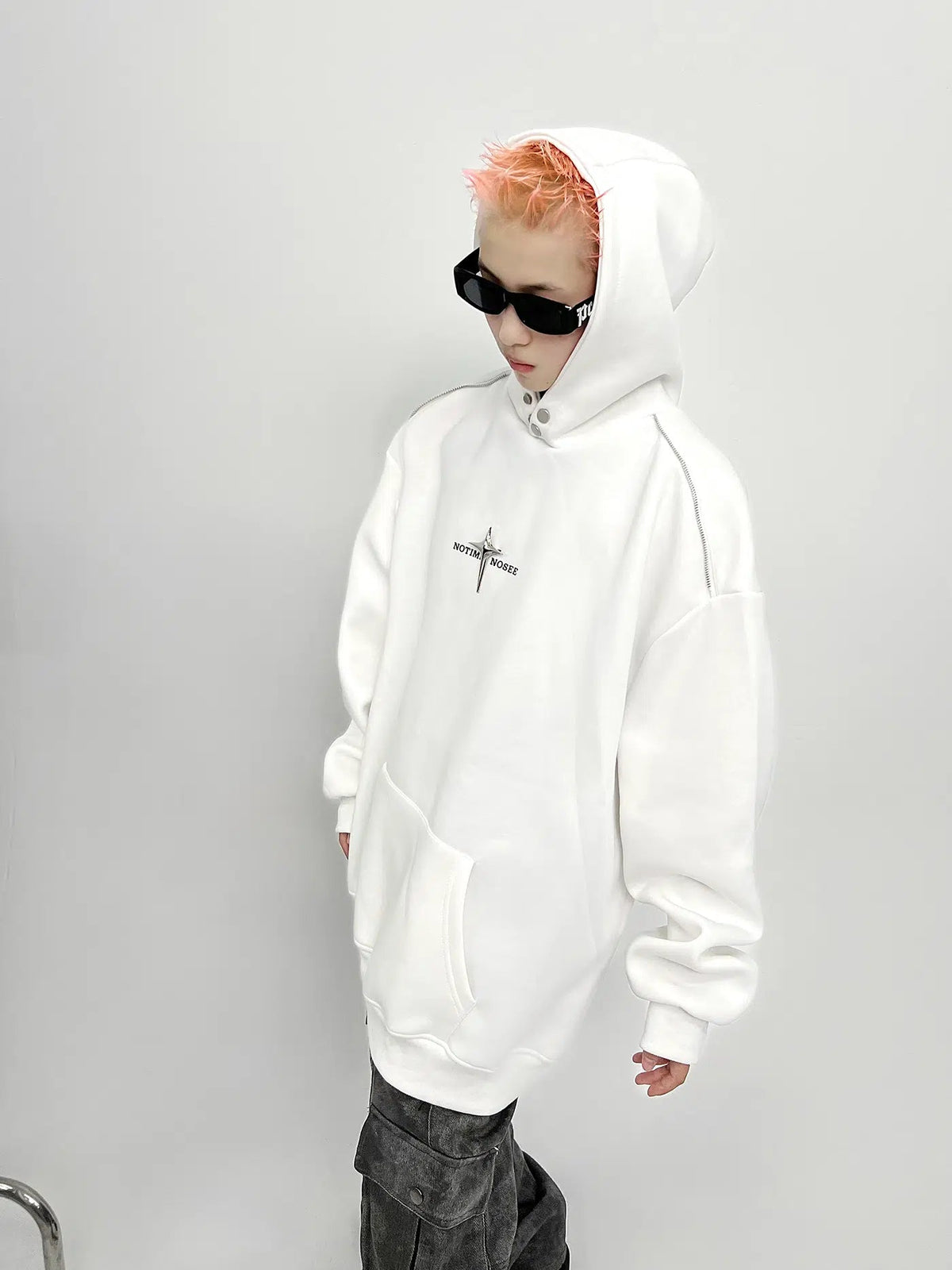 Oversized Hoodie with Cross Star