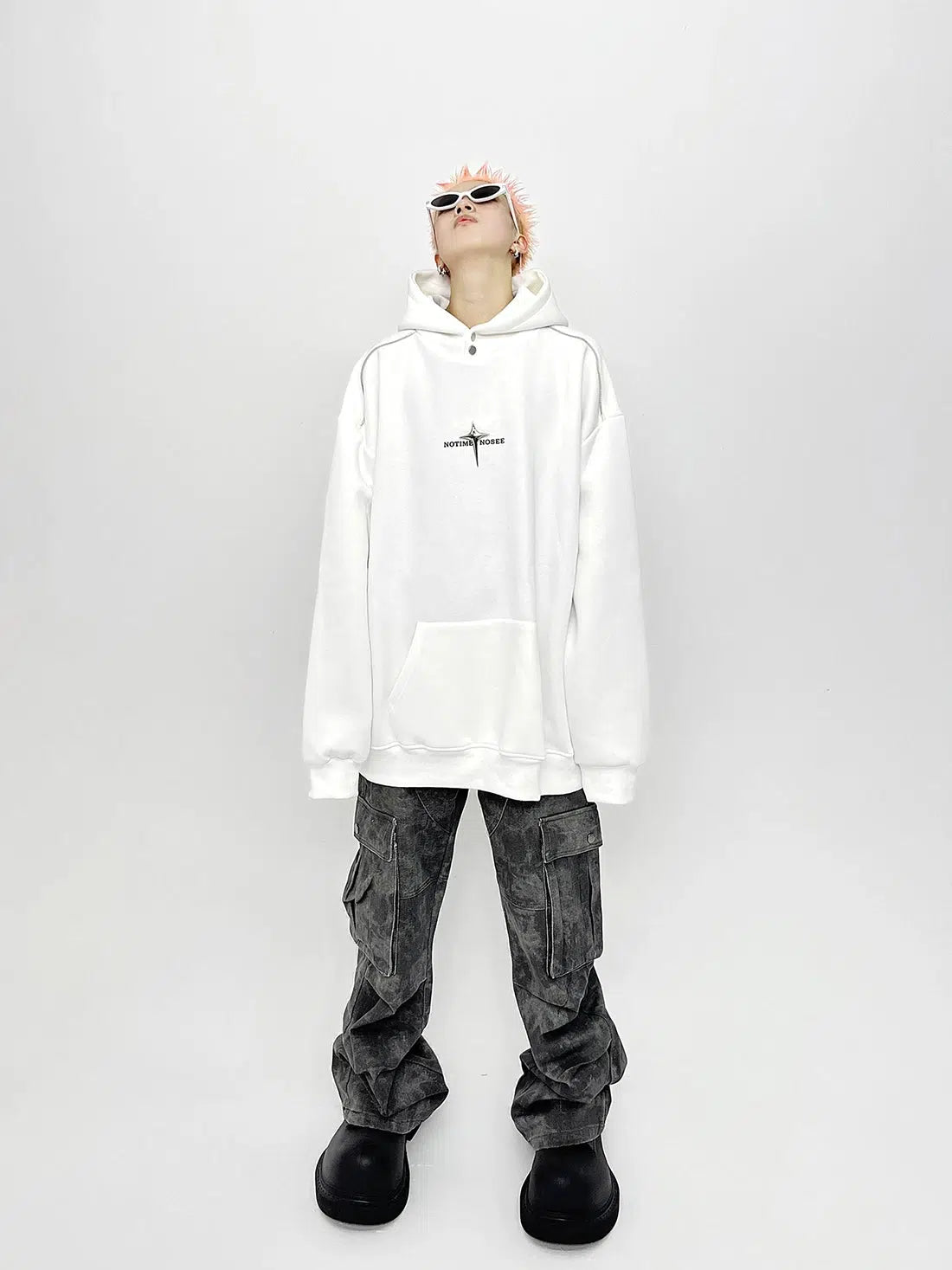 Oversized Hoodie with Cross Star