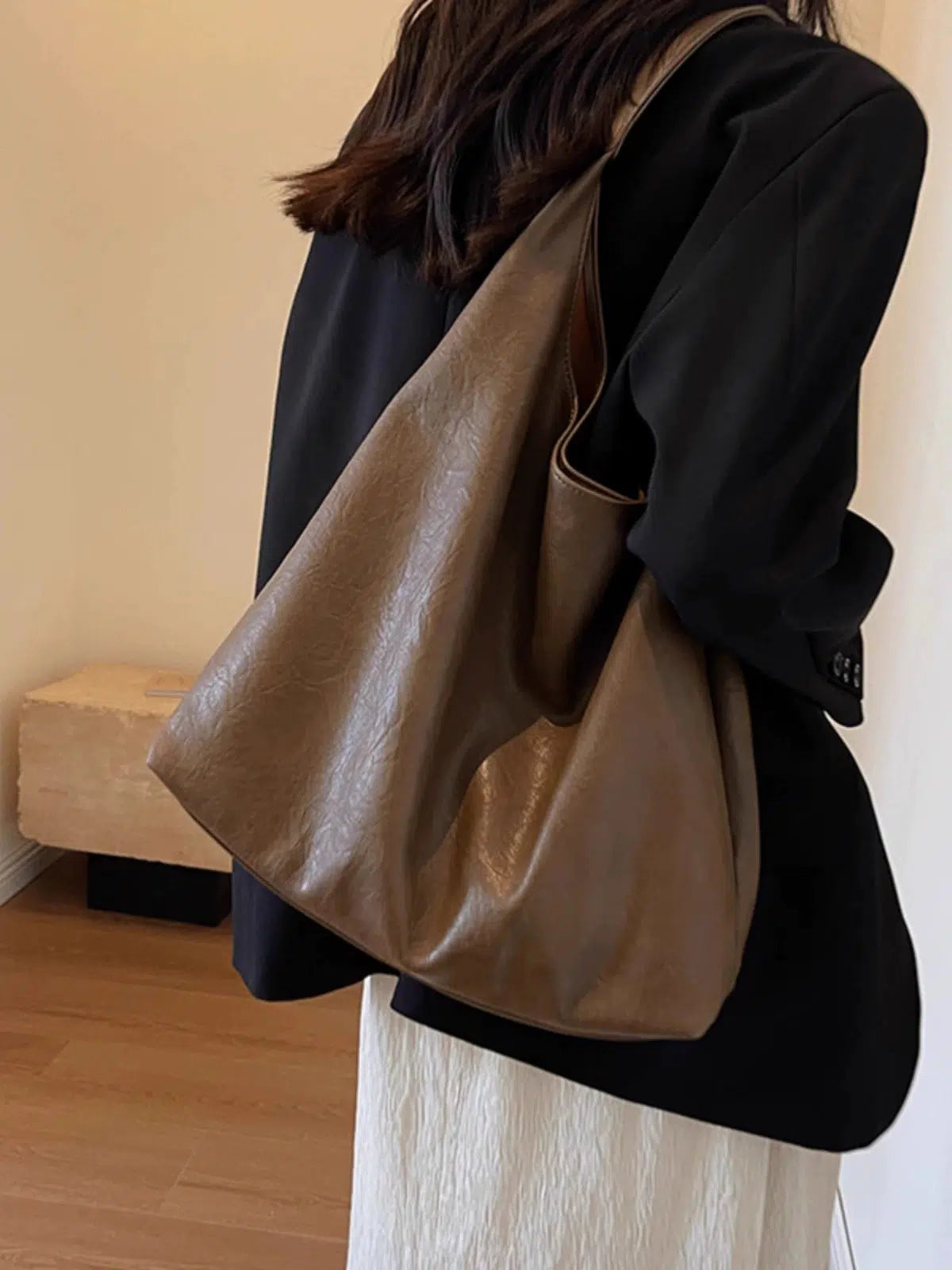 Oversized Leather Shoulder Bag