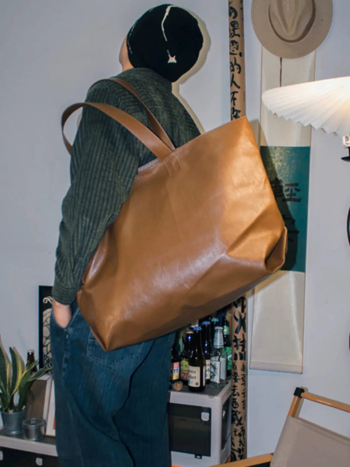 Oversized Leather Tote Bag