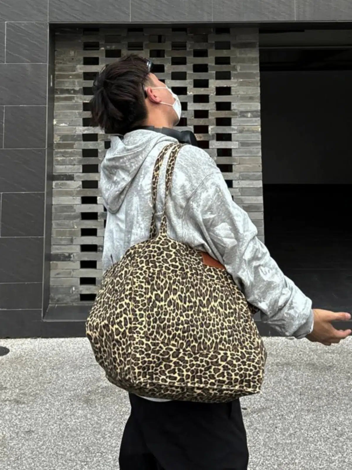 Oversized Leopard Print Tote Bag