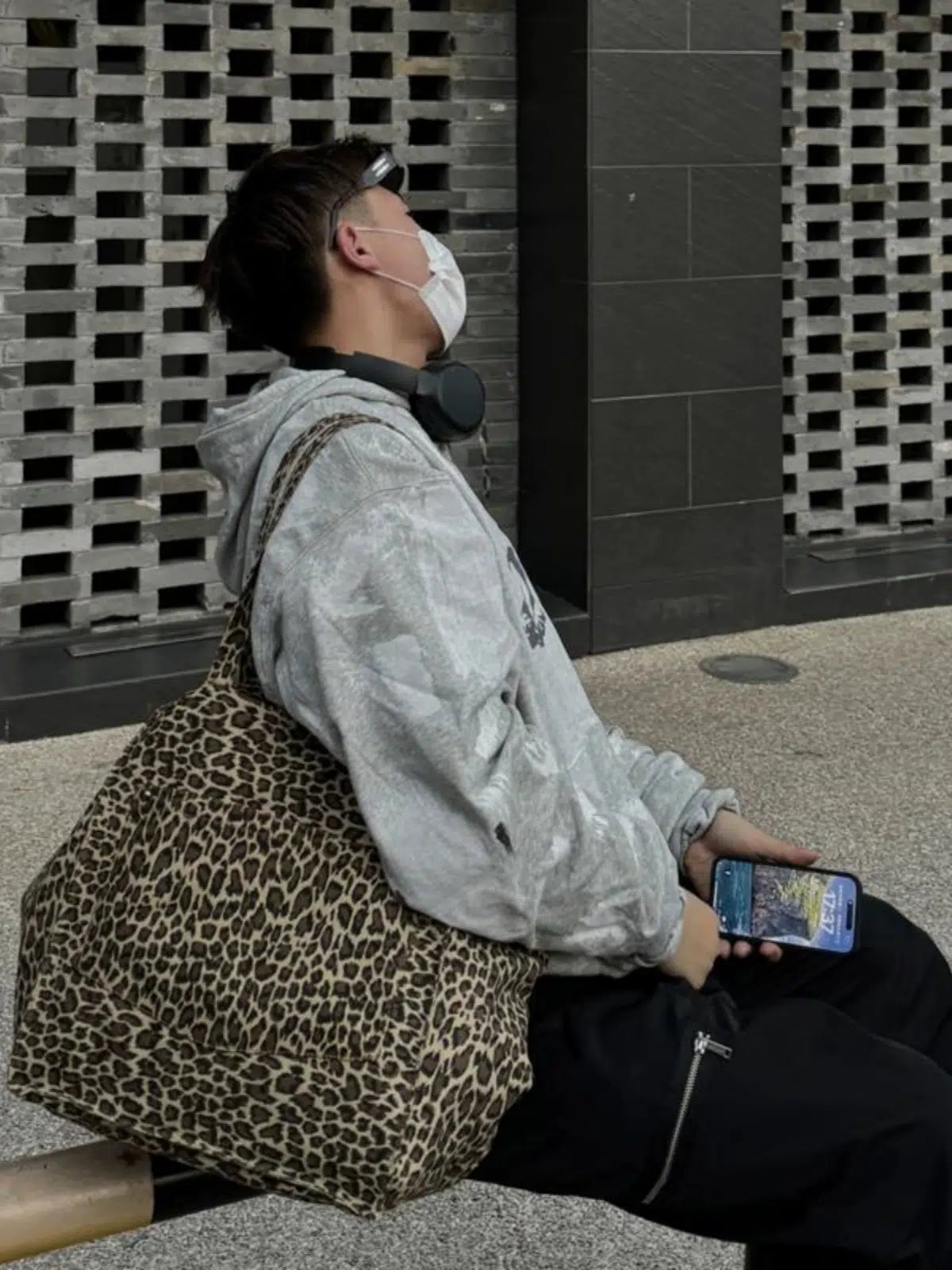 Oversized Leopard Print Tote Bag