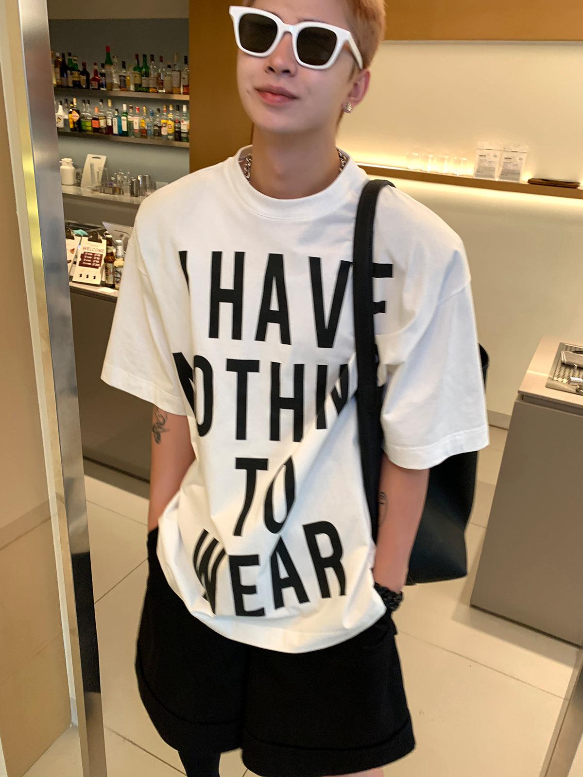 Oversized Letter Print Casual Short-sleeved T-shirt