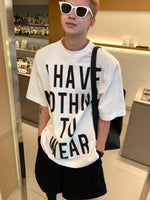 Oversized Letter Print Casual Short-sleeved T-shirt