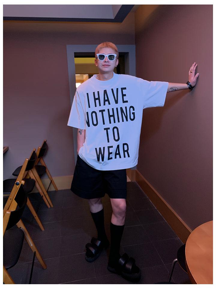Oversized Letter Print Casual Short-sleeved T-shirt