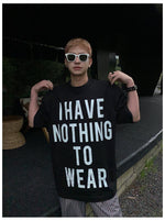 Oversized Letter Print Casual Short-sleeved T-shirt