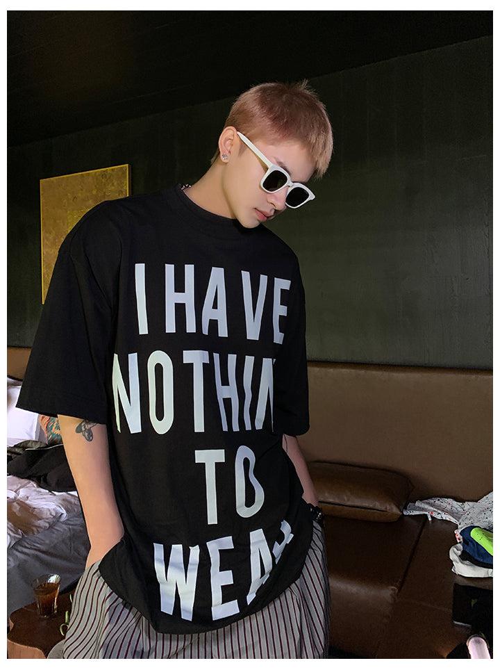 Oversized Letter Print Casual Short-sleeved T-shirt