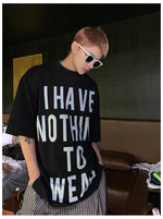 Oversized Letter Print Casual Short-sleeved T-shirt