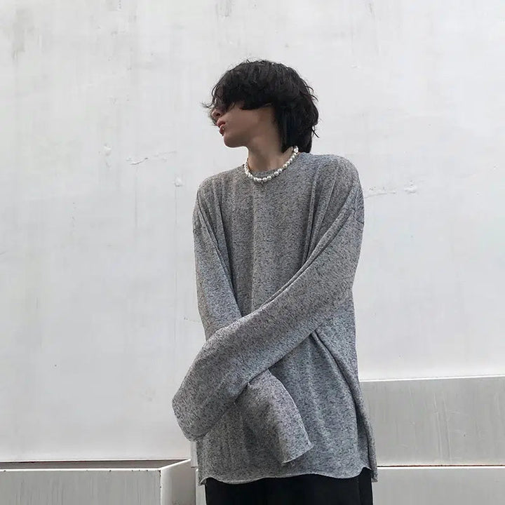 Oversized Long Sleeve Bottoming Shirt