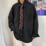 Oversized Long-Sleeve Button-Up Shirt