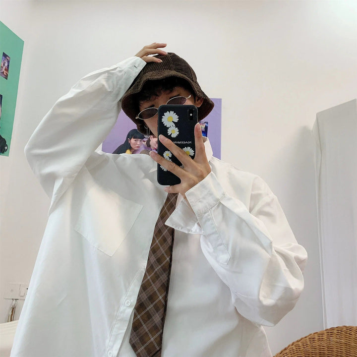 Oversized Long-Sleeve Button-Up Shirt