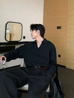 Oversized Long-Sleeve Polo Shirt