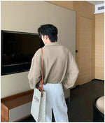 Oversized Long-Sleeve Polo Shirt